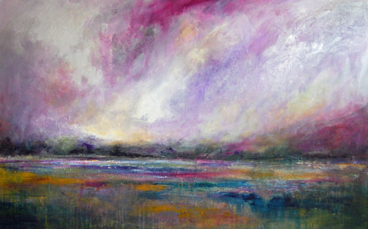 Magenta Sky - Original Abstract Landscape Painting