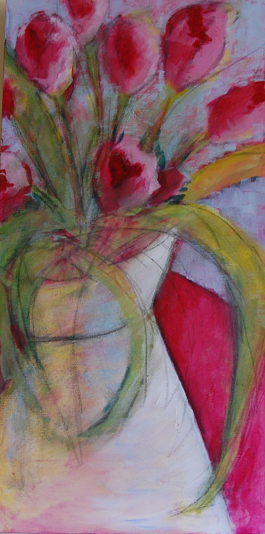 Pink Tulips Original Painting