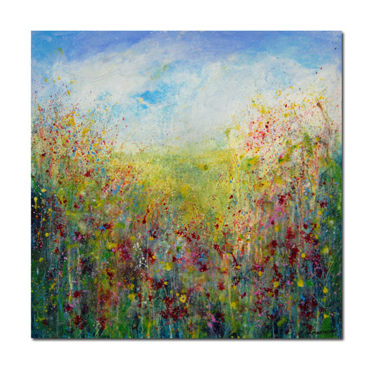 Through The Hedgerow - Original Abstract Landscape Painting